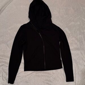 Athleta Black Asymmetrical Zip Hoodie